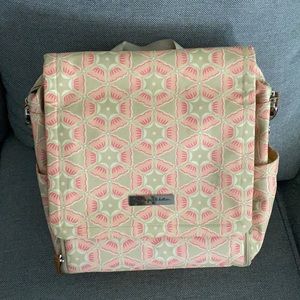Pink and Tan Petunia Pickle Bottom Diaper Bag